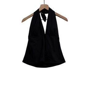 Black Tommy Bahama Shirred Halter Tankini Large